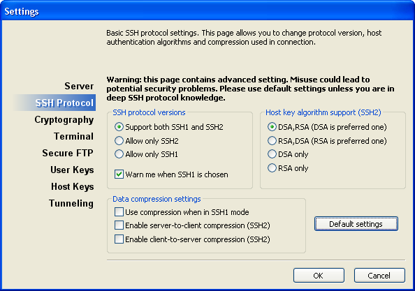 Advanced: Server Settings