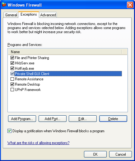 XP SP2 Security alert